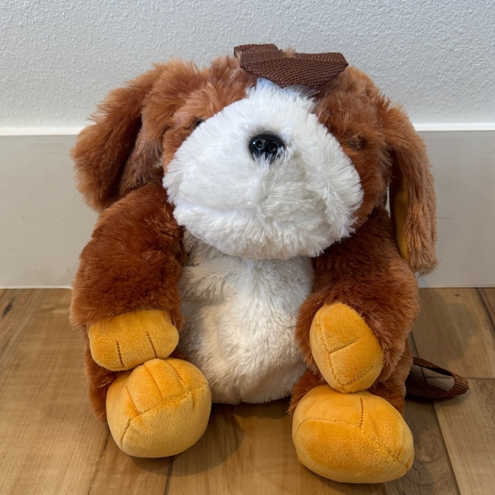 Source Unknown Brown and White Plush Dog Toy